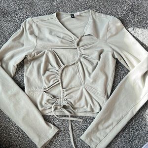 Long sleeve cut out crop top